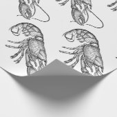 Vintager Grafiklobster Geschenkpapier (Ecke)