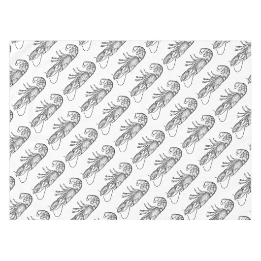 Vintager Grafiklobster Tischdecke (Vorderseite (Horizontal))