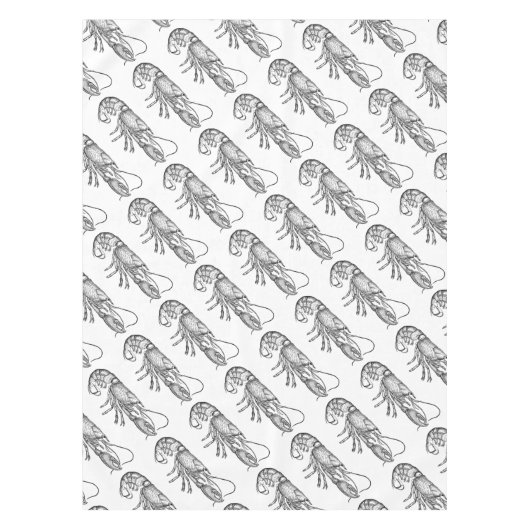 Vintager Grafiklobster Tischdecke (Vorderseite)