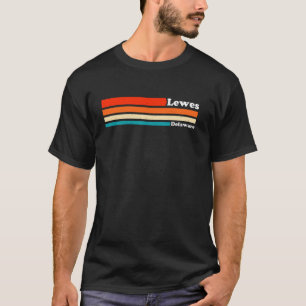 Vintager Grafikstil Retro 1980er Lewes Delaware L T-Shirt