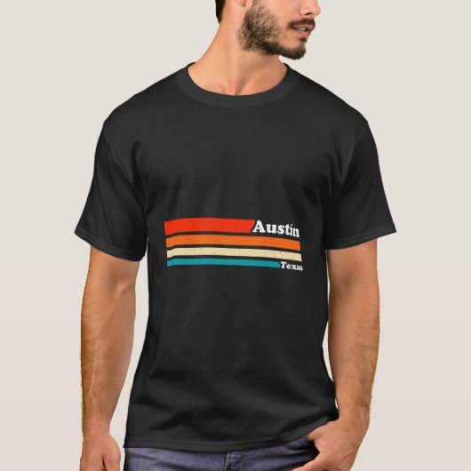 Vintager Grafikstil Retro 1980S Austin Texas T-Shirt (Vorderseite)