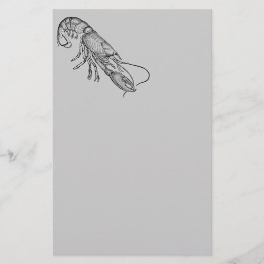 Vintager grafischer Hummer Briefpapier (Vorderseite)