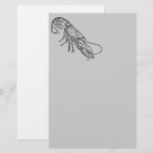Vintager grafischer Hummer Briefpapier (Vorne/Hinten)