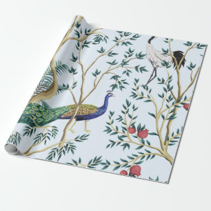 Vintager Granatapfelfruchtbaum, exotischer Vogel Geschenkpapier