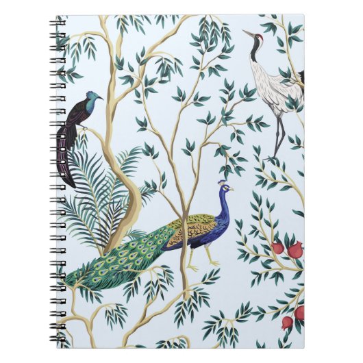 Vintager Granatapfelfruchtbaum, exotischer Vogel Notizblock (Vorderseite)