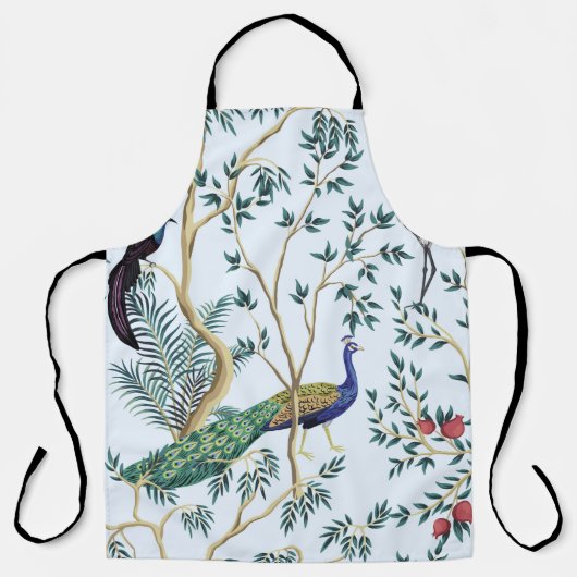Vintager Granatapfelfruchtbaum, exotischer Vogel Schürze (Vorderseite)