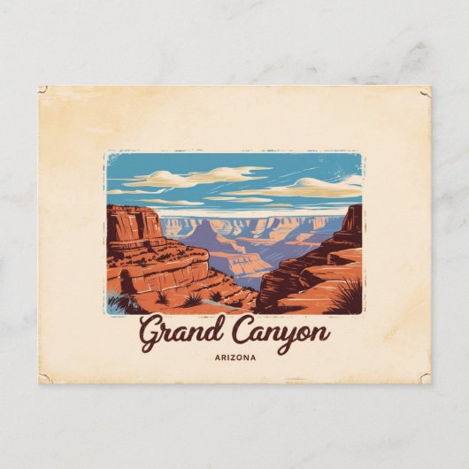 Vintager Grand Canyon, Arizona Postkarte (Vorderseite)