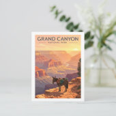 Vintager Grand Canyon Nationalpark Postkarte (Stehend Vorderseite)
