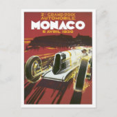 Vintager Grand Prix Monaco Postkarte (Vorderseite)