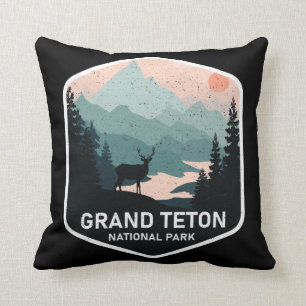 Vintager Grand Teton Nationalpark Hirschgebirge Kissen