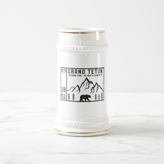 Vintager Grand Teton Nationalpark Wyoming Bierglas (Mittel)