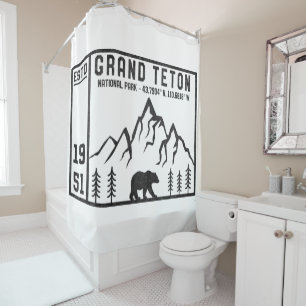 Vintager Grand Teton Nationalpark Wyoming Duschvorhang