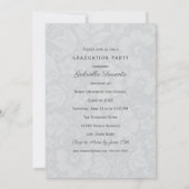 Vintager grauer Abschluss Einladung (Rückseite)