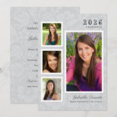 Vintager grauer Abschluss Einladung (Vorne/Hinten)