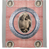 Vintager grauer Duschvorhang (Vorderseite)