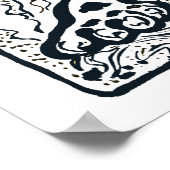 Vintager grauer Tiger im Dschungel Kunst Poster (Ecke)