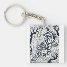 Vintager grauer Tiger im Dschungel Kunst