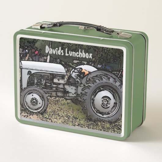 Vintager Graumasseeisschlepper Metall Brotdose (Rückseite)