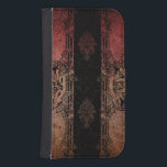Vintager gravisierter Damast Geldbeutel Hülle Für Das Samsung Galaxy S4<br><div class="desc">Ebenen aus grunem Damast in Rot,  Gold und Schwarz mit verziert eingravierten Rändern und Hintergrundverzierungen.</div>