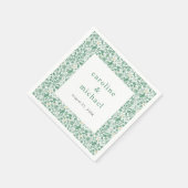 Vintager Green Ditzy Floral Wedding Cocktail Serviette (Ecke)