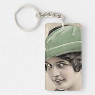 Vintager Green Hat-Schlüsselanhänger Schlüsselanhänger