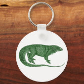 Vintager Green Lizard Button Schlüsselanhänger (Vorderseite)