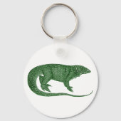 Vintager Green Lizard Button Schlüsselanhänger (Rückseite)