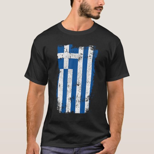 Vintager griechischer Flaggenstaat T-Shirt (Vorderseite)