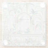 Vintager griechischer Garten Parrot Tropenbäume Glasuntersetzer (Rückseite)