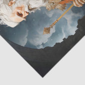 Vintager griechischer Gott Apollo Red Gold Seidenpapier (Detail)