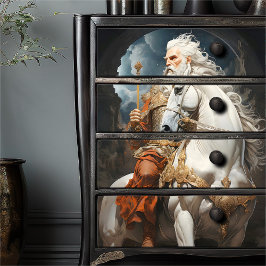 Vintager griechischer Gott Apollo Red Gold Seidenpapier