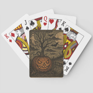 Vintager, griechischer Halloween-Kürbis/Geist Spielkarten