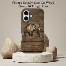Vintager Grizzly Bär iPhone 16 Fall