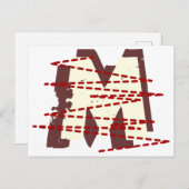 Vintager Großbuchstabe Ankündigungspostkarte (Vorne/Hinten)