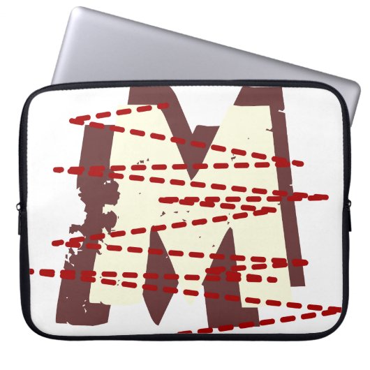 Vintager Großbuchstabe Laptopschutzhülle (Vorderseite)