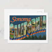 Vintager Großbuchstabe Sonoma California Postkarte (Vorne/Hinten)