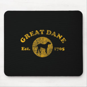Vintager großer Däne Est. 1705 Geschenk für große Mousepad
