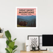 Vintager Großer Rauchgebirgspark Poster (Heimbüro)