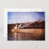 Vintager Großseefrachter Postkarte (Vorne/Hinten)