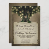 Vintager Großvater Eichenbaum Einladung zur Hochze (Vorne/Hinten)