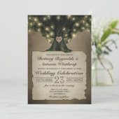 Vintager Großvater Eichenbaum Einladung zur Hochze (Stehend Vorderseite)