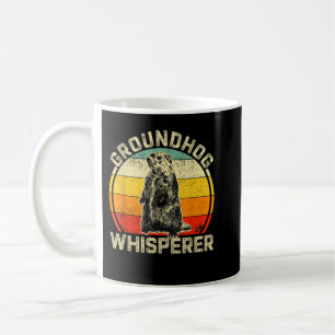 Vintager Groundhog Whisperer Silhouette Geschenkbo Kaffeetasse