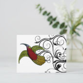 Vintager Grün- und Rothalbvogel Postkarte (Stehend Vorderseite)