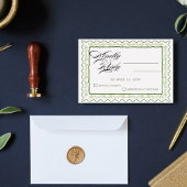 Vintager Grüner Blumenrahmen Rustikale Hochzeit RS RSVP Karte