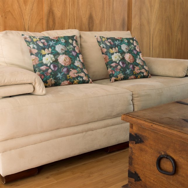 Vintager grüner Blütenkopf Kissen (Von Creator hochgeladen)