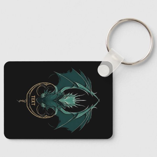 Vintager Grüner Drache Elegance Schlüsselanhänger (Vorderseite)