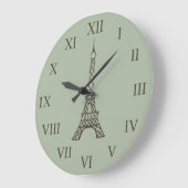 Vintager grüner Eiffelturm Paris Mauer Uhr (Winkel)
