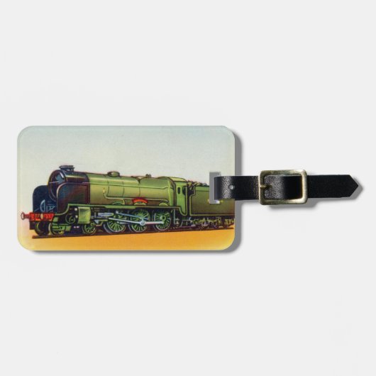 Vintager grüner Eisenbahn-Motor Gepäckanhänger (Vorderseite horizontal)