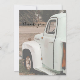 Vintager grüner Lieferwagen Flat Dankeschön Karte