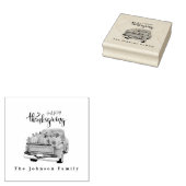 Vintager Grüner LKW Erntedank Ernte Gummistempel (Stempel)